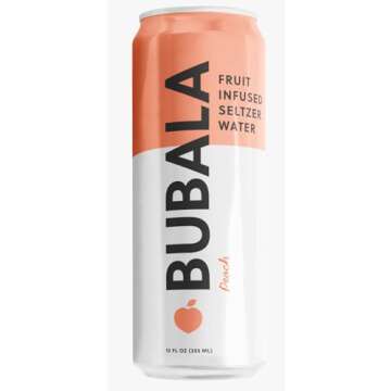 BUBALA Fruit Infused Seltzer Variety Pack: 4 Flavors, 12 Fl Oz