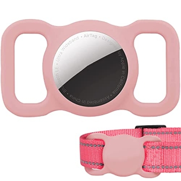 Poivy Airtag Dog Collar Holder - Silicone GPS Tracking for Pets