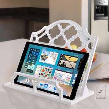 JOGREFUL Cast Iron Cookbook Stand - Modern Recipe Holder for Home