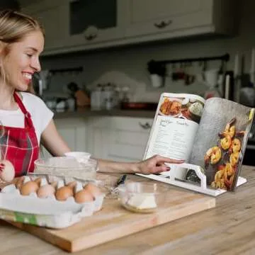 Stylish JOGREFUL Cast Iron Cookbook Stand Holder for Kitchen