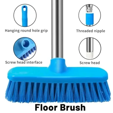 MEIBEI Adjustable Long Handle Floor Scrub Brush 57 inch