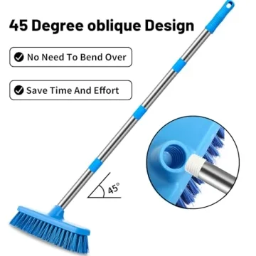 MEIBEI Adjustable Long Handle Floor Scrub Brush 57 inch