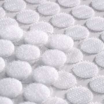 JUMINIZ 1000 Pcs (500 Pairs) 0.59inch Diameter Hook and Loop Fastener Self Adhesive Round Circle Sti...