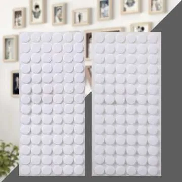 JUMINIZ 1000 Pcs (500 Pairs) 0.59inch Diameter Hook and Loop Fastener Self Adhesive Round Circle Sticky Sticker Dots for Arts and Crafts School Classroom Home and Office Use, White