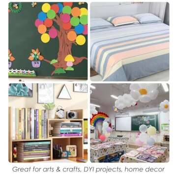 JUMINIZ 1000 Pcs (500 Pairs) 0.59inch Diameter Hook and Loop Fastener Self Adhesive Round Circle Sticky Sticker Dots for Arts and Crafts School Classroom Home and Office Use, White