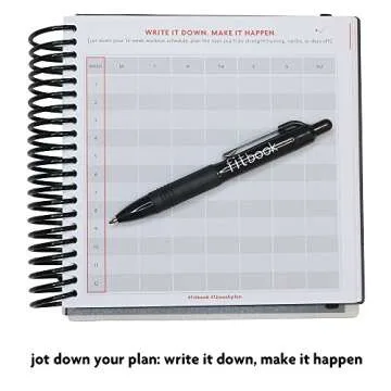 Fitlosophy Fitbook: 12 week Fitness Journal and Planner for Workouts, Weight Loss and Exercise, Black