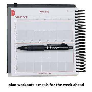 Fitlosophy Fitbook: 12 week Fitness Journal and Planner for Workouts, Weight Loss and Exercise, Black