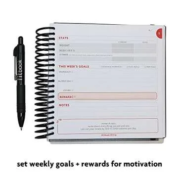 Fitlosophy Fitbook: 12 week Fitness Journal and Planner for Workouts, Weight Loss and Exercise, Black