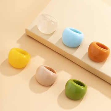 Uarein Chunky Rings - Stylish Multicolor Accessory