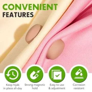 VSKIZ Strong Magnetic Hijab Pins, 4 Pack Powerful Hijab Magnets Multi-Use Pinless Hijab Magnetic Pins, Colorful Magnet Pins Scarf Magnetic Pin No-Snag Brooch Clasp for Clothes Dress Scarves (Matte)