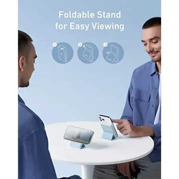 Anker 622 Magnetic Battery (MagGo), 5,000mAh Foldable Magnetic Wireless Portable Charger with Stand and USB-C Port (On The Side), Magsafe-Compatible for iPhone 16/15/14/13 Series