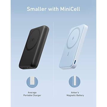 Anker 622 Magnetic Battery (MagGo), 5,000mAh Foldable Magnetic Wireless Portable Charger with Stand and USB-C Port (On The Side), Magsafe-Compatible for iPhone 16/15/14/13 Series