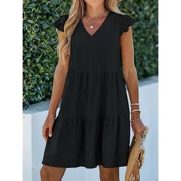 CUPSHE Women Cute Ruffle Mini Babydoll Dress for Summer