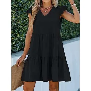 CUPSHE Women Cute Ruffle Mini Babydoll Dress for Summer