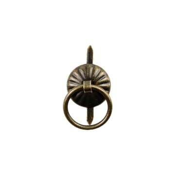 MY MIRONEY Sun Iron Hardware Door Pulls Antique Bronze Knobs Pulls Handles Jewelry Drawer Pull Ring Pack of 50