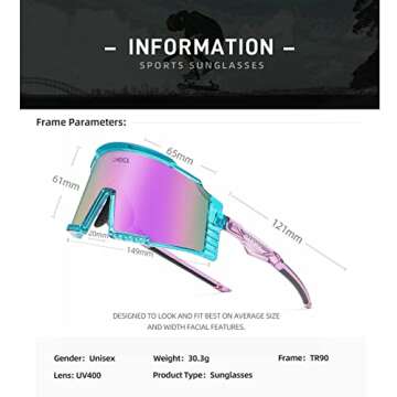 OMEKOL Sports Baseball Sunglasses - Ultralight Cycling Eyewear for All Outdoor Activities