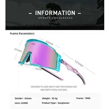 OMEKOL Sports Baseball Sunglasses - Ultralight Cycling Eyewear for All Outdoor Activities