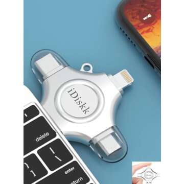 iDiskk 128GB Flash Drive for iPhone 15 16 iPad and More