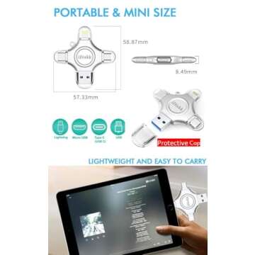 iDiskk 128GB Flash Drive for iPhone 15 16 iPad and More