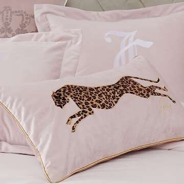 Juicy Couture Rectangle 1-Piece Living Room and Bedroom Décor, Decorative Accent, Premium Reversible Throw Pillow, 14"x24", Blush
