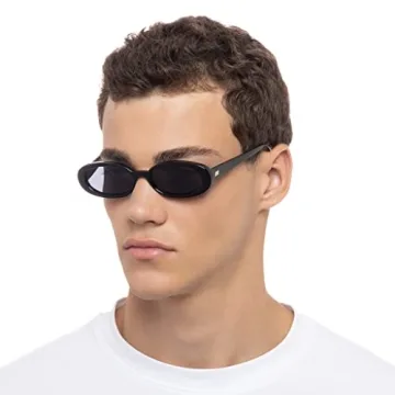 Le Specs Outta Love Sunglasses - Stylish Black Oval Design