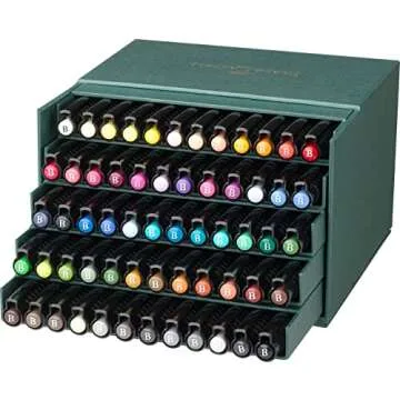 Faber-Castell Art & Graphic Pitt Artist Pen Brush India Ink Pen, Multicoloured, Studio Box Of 60, Fo...