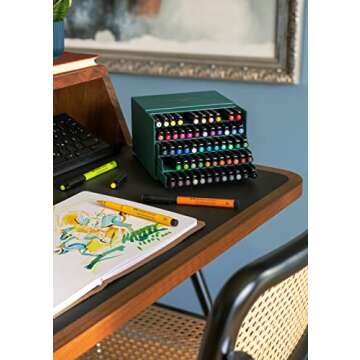 Faber-Castell Art & Graphic Pitt Artist Pen Brush India Ink Pen, Multicoloured, Studio Box Of 60, For Art, Craft, Drawing, Sketching, Home, School, University, Colouring