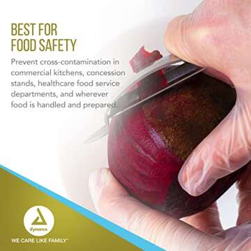 Dynarex Safe-Touch Vinyl Disposable Exam Gloves, Powder-Free, Food Safety and Compliance, Ambidextrous, Clear, Medium, 1 Case - 10 Boxes of 100 Safe-Touch Vinyl Disposable Exam Gloves