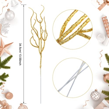 Jutom 30 Pcs Glitter Christmas Tree Picks for Holiday Decor