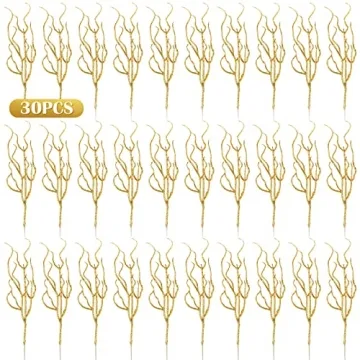 Jutom 30 Pcs Glitter Christmas Tree Picks for Holiday Decor
