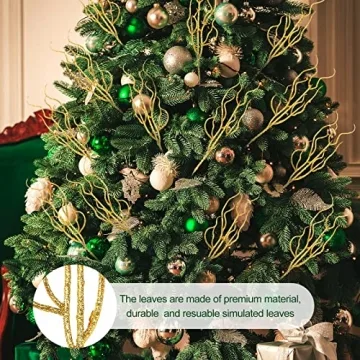 Jutom 30 Pcs Glitter Christmas Tree Picks for Holiday Decor