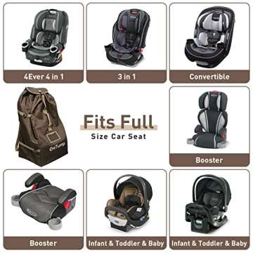 GeTump Car Seat Travel Bag, Large Car Seat Travel Cover Bag with Heavy Duty Fabric for Water Dirt Te...