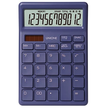 UNIONE Compact Desktop Beige Calculator with Bright LCD