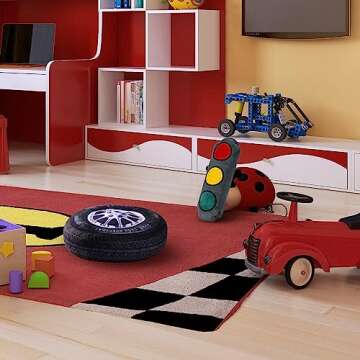 Woanger 2 Pcs Racing Pillow Room Decorations Set 15.7 Inch Big Creative 3D Simulation Wheel Pillow Funny Cone Traffic Light and Stop Sign Soft Race Car Tire Plush for Kid Room(Traffic Light)