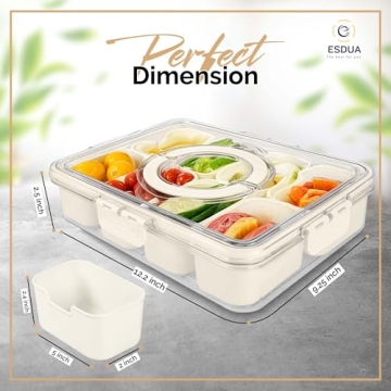 ESDUA Snackle Box - Versatile 8-Compartment Snack Container
