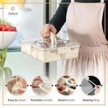 ESDUA Snackle Box - Versatile 8-Compartment Snack Container