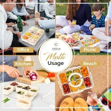 ESDUA Snackle Box - Versatile 8-Compartment Snack Container