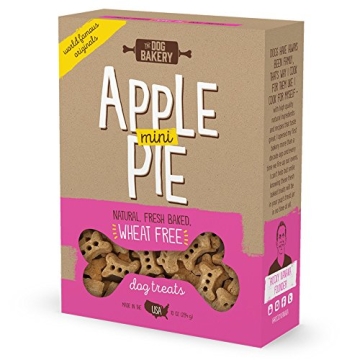 The Dog Bakery Wheat Free Bones Natural Made in USA Healthy Dog Treats Biscuits Bone small mini Great Training limited ingredients crunchy real apples cinnamon (Apple Pie, Mini Size Bones)