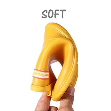 Tree Grandpa Yellow Toddler Rain Boots Size 5 for Boys Girls Waterproof Baby Kids Rain Boots With Ea...
