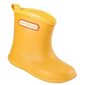 Tree Grandpa Toddler Yellow Rain Boots, Waterproof & Comfy