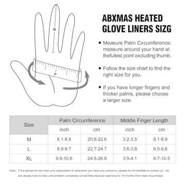 ABXMAS Heated Gloves for Men Women Rechargeable,7.4V 6400 mAh Electric Battery Heated Ski Gloves 3 Heating Level,Waterproof Touchscreen Heating Gloves for Outdoor Work Arthritis Motorcycle Cycling