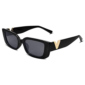 Allarallvr Retro Rectangle Sunglasses for Women 90s Style