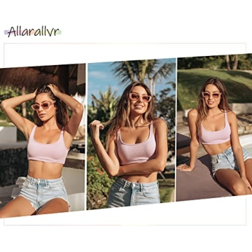 Allarallvr Retro Rectangle Sunglasses for Women 90s Style