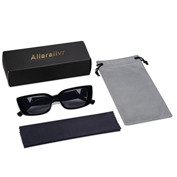 Allarallvr Retro Rectangle Sunglasses for Women 90s Style