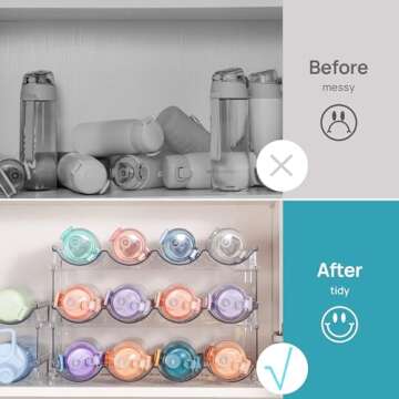 Vtopmart 2-Pack Stackable Water Bottle Organizer for Home