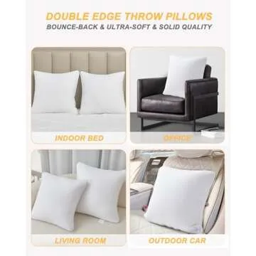 AIAEL 18x18 Throw Pillows Inserts Set of 2 with Double-Edge Cooling Side Mesh, Decorative Cushion for Couch, Sofa or Bed with Premium Down Alternative Filled