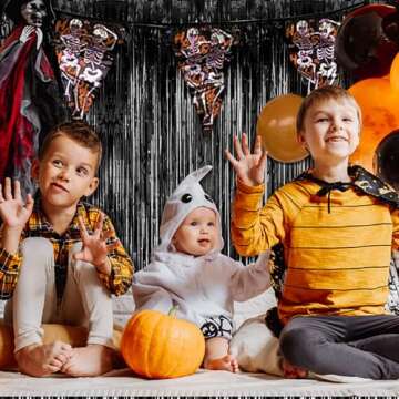 Black Party Streamers Backdrop Tinsel Curtains for Celebrations