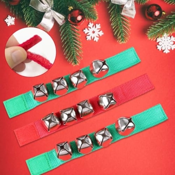 24 Pcs Adjustable Christmas Wrist Bells for Parties