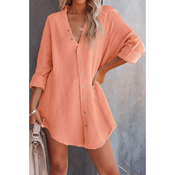 Kalssior Womens Casual Beach Swimsuit Cover Up Tops