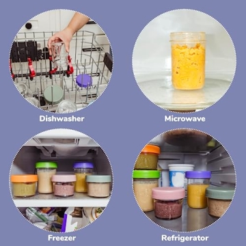 WeeSprout Glass Baby Food Storage Jars with Lids - 12 Pack Set